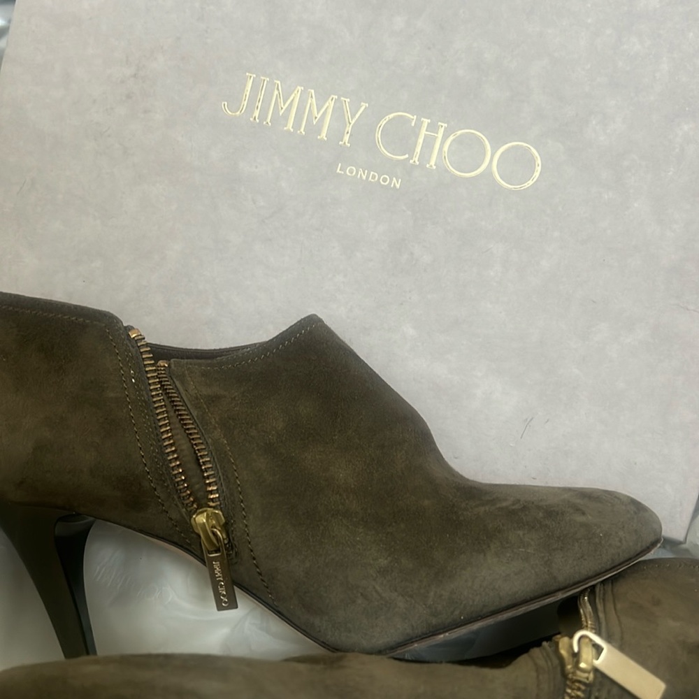 Jimmy Choo heel boots - olive green booties